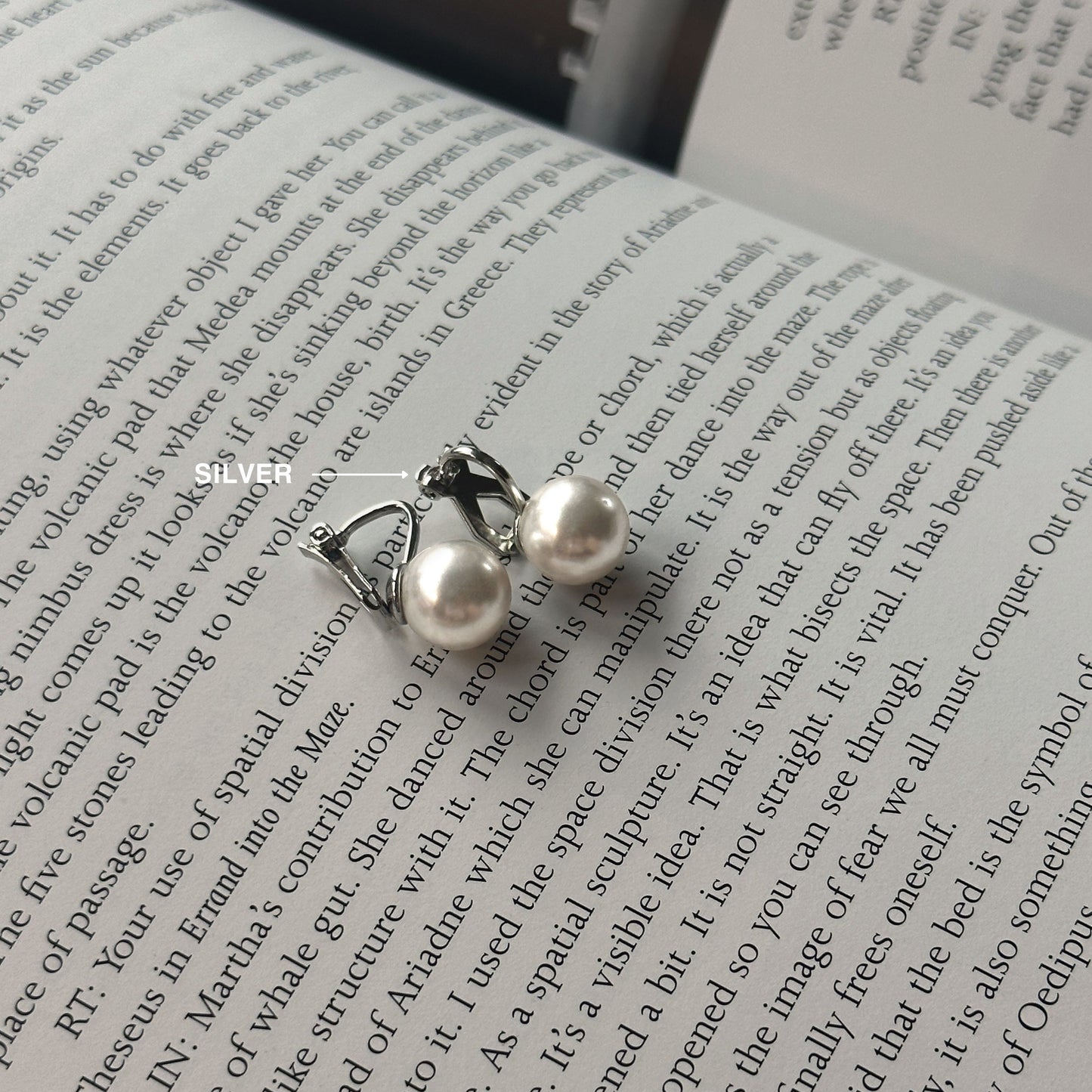 Round Solo Pearl Clip On Earrings