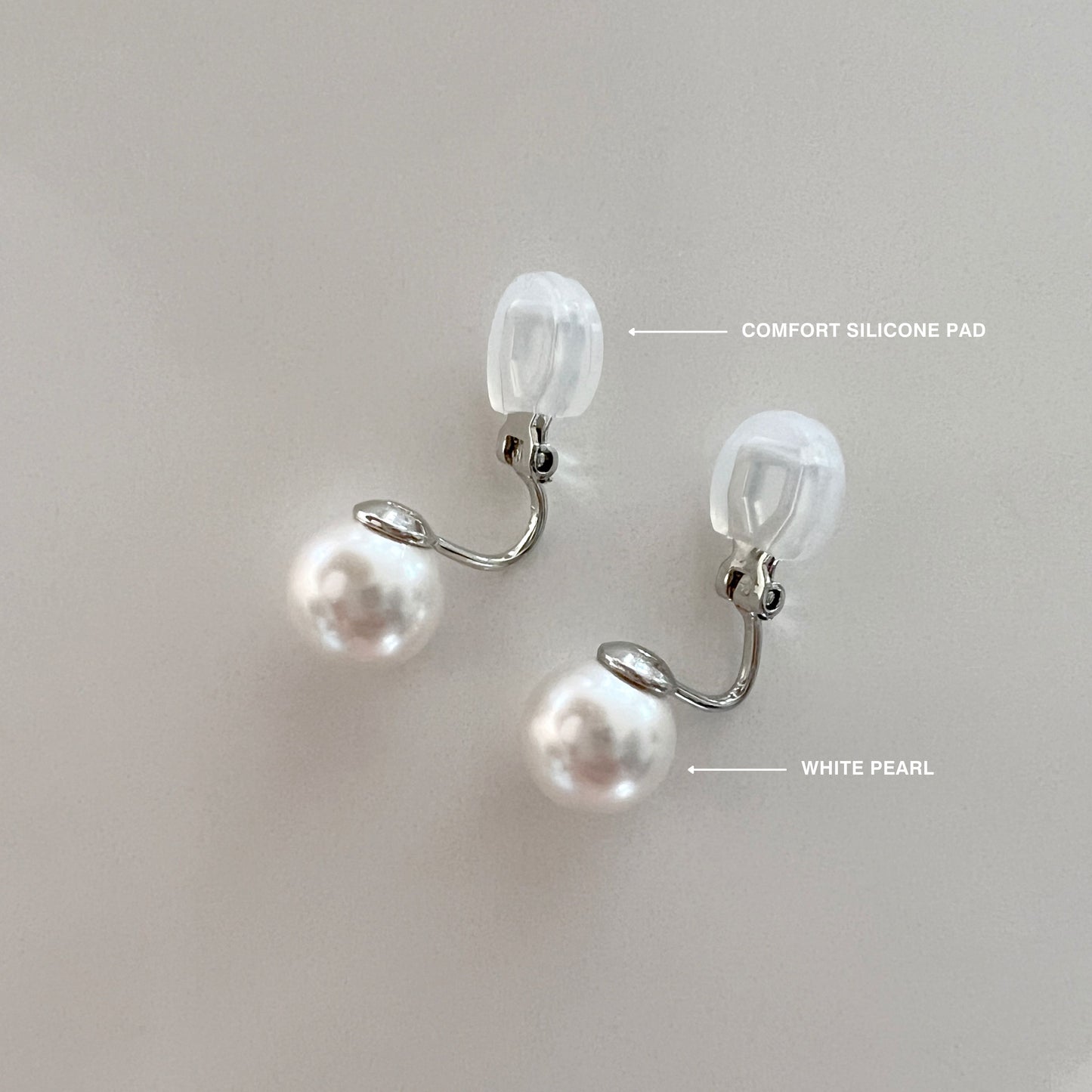 Round Solo Pearl Clip On Earrings