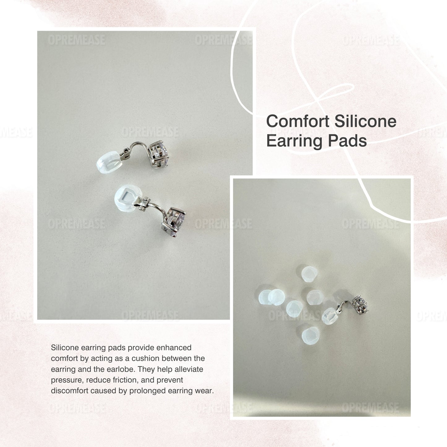 Rectangle Solitaire Clip On Earrings